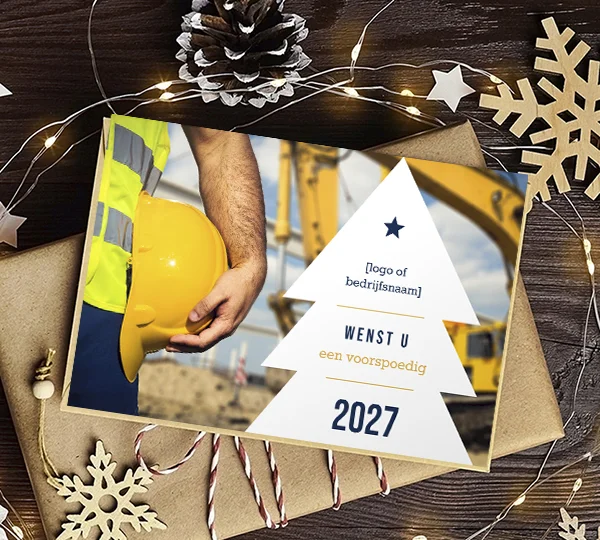 kerstkaart met foto bouw
