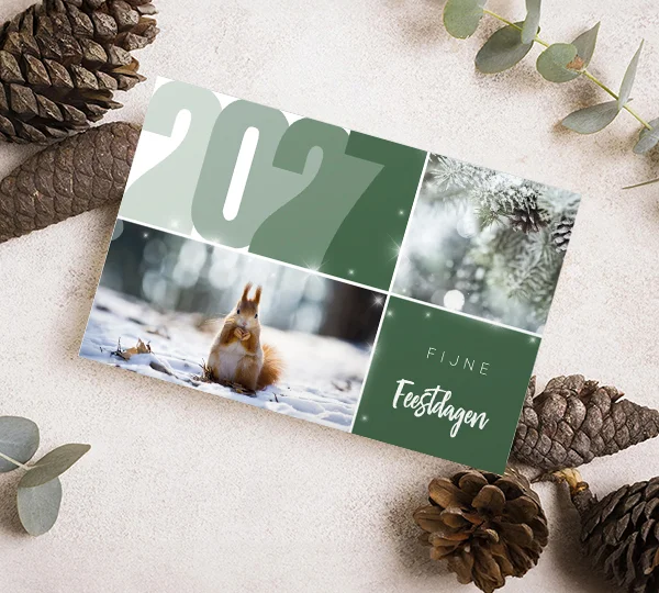 kerstkaart met natuur