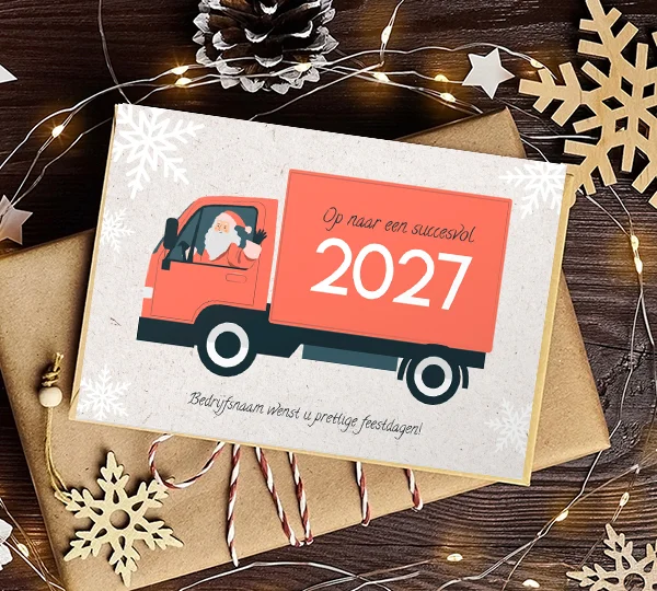 kerstkaart transport vrachtwagen